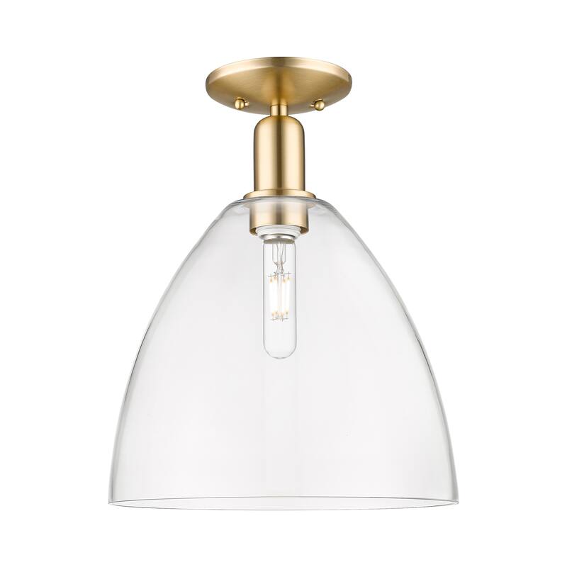 Innovations Lighting Endless Possibilities Arcadia - Bristol - 1 Light 12" Semi-Flush Mount - Clear/Champagne Bronze