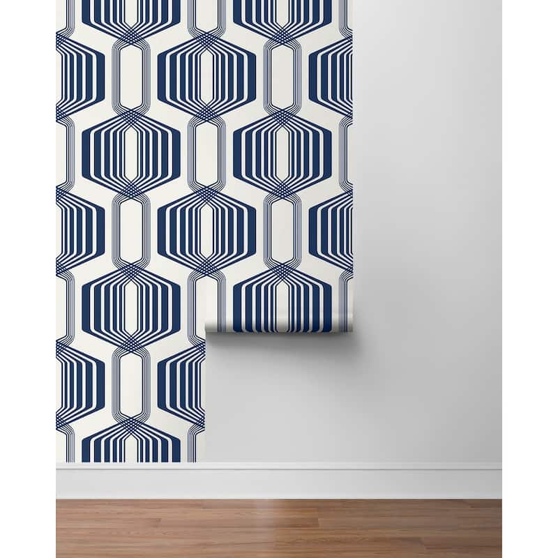 NextWall Striped Geo Peel and Stick Wallpaper