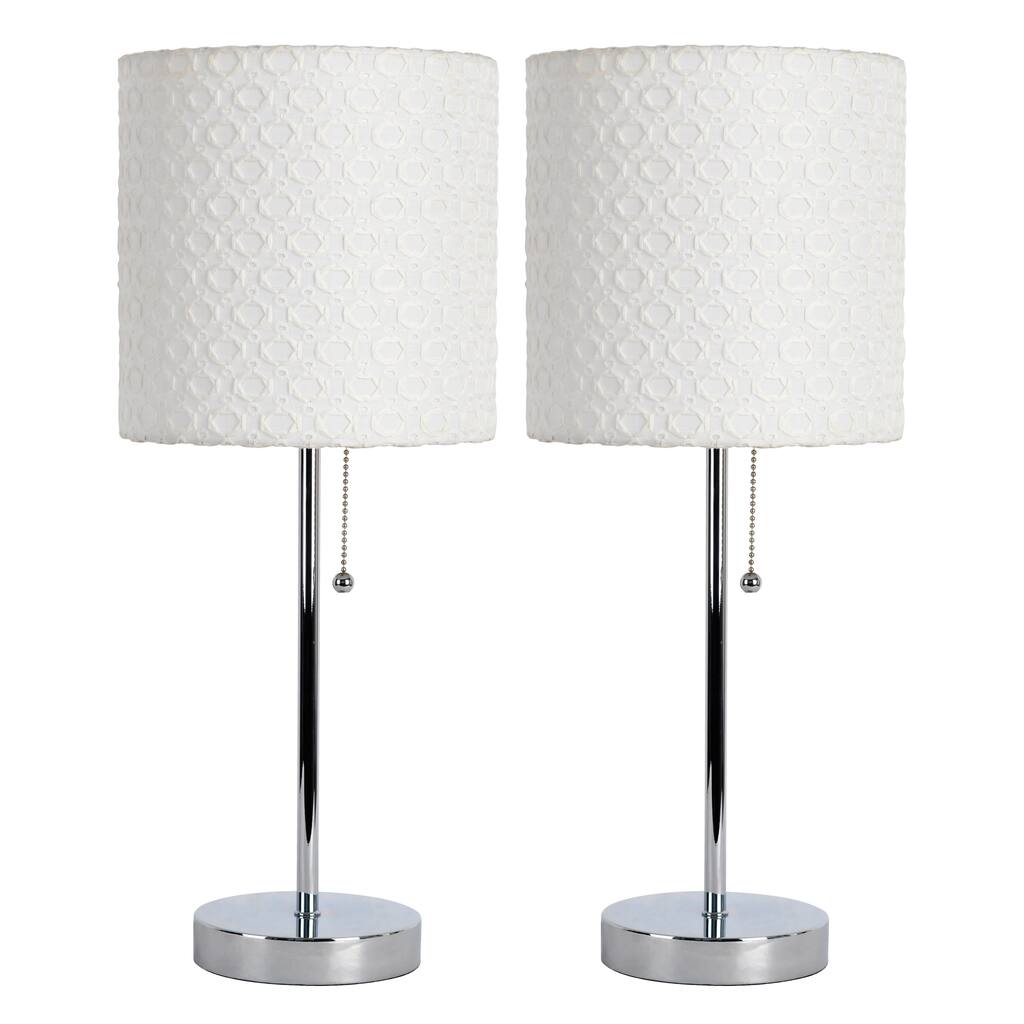 Metal Stick Lamp with White Shade