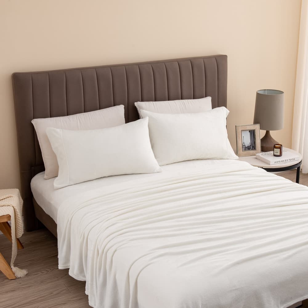 Luxurious Solid Velvet Plush Warm and Cozy Sheet Set