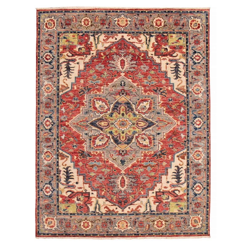 ECARPETGALLERY Hand-knotted Jules Serapi Red Wool Rug - 8'11 x 11'10 - Red - 8'11 x 11'10