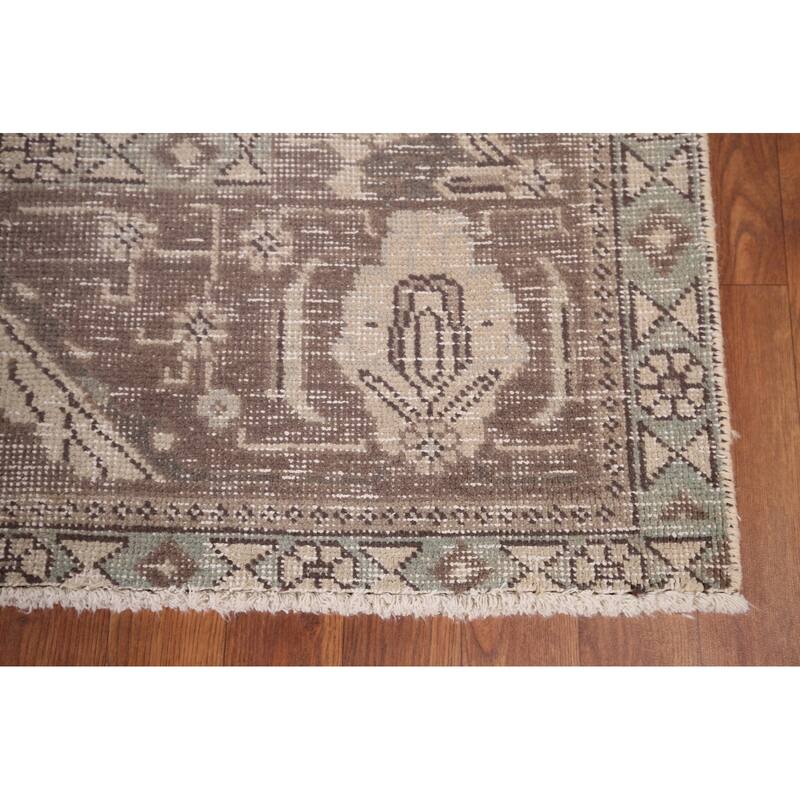 Distressed Tabriz Vintage Persian Rug Hand-Knotted Wool Carpet - 9'9" x 12'3"