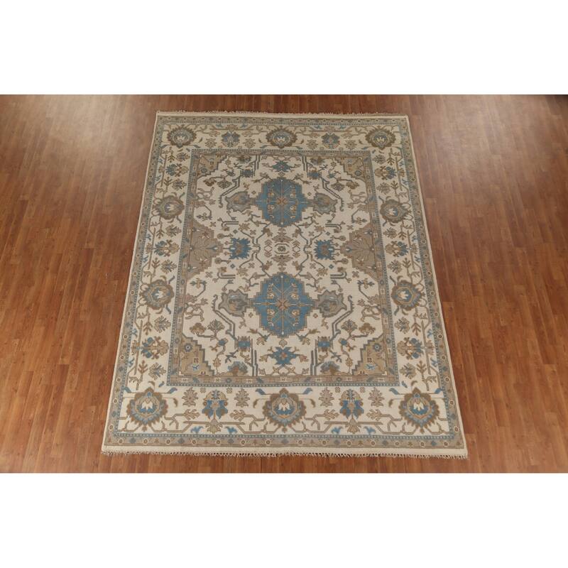 Oushak Indian Area Rug Handmade Wool Carpet - 8'0"x 10'2"