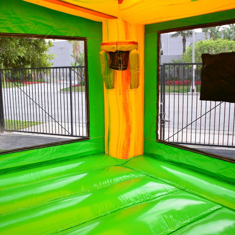 JumpOrange Fiesta Commercial Grade Bounce House Water Slide Combo with Attached Pool & Air Blower, Outdoor Inflatable Kids Play