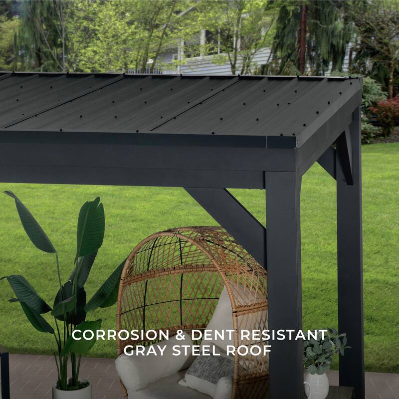 Backyard Discovery Stonebridge 20x9.5' Galvanized Steel Outdoor Gazebo