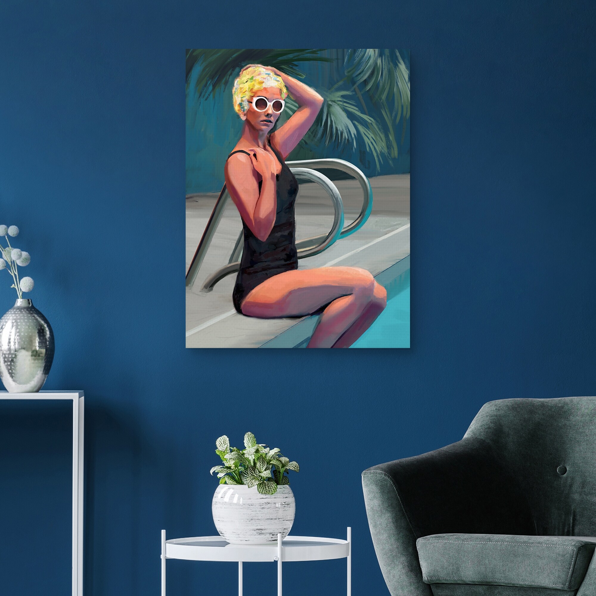 Retro Beach Girls I by Studio Arts Canvas Art Print - Bed Bath