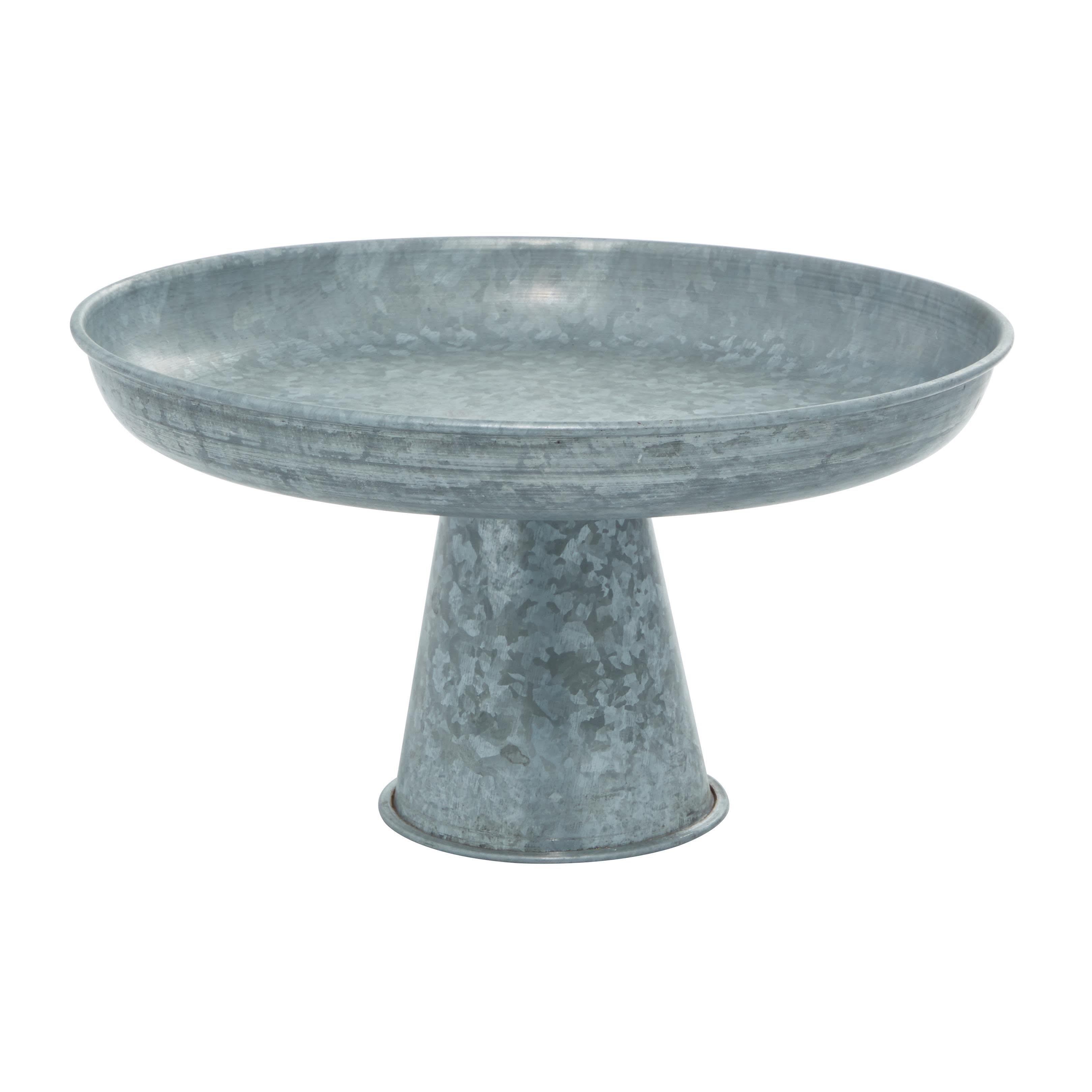 Metal Galvanized Cake Stand - Gray - Roche River Decor