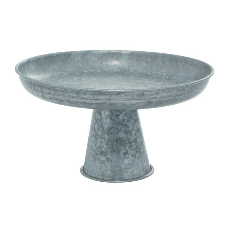 Metal Galvanized Cake Stand - Gray - Roche River Decor - Grey- 12"W, 7"H