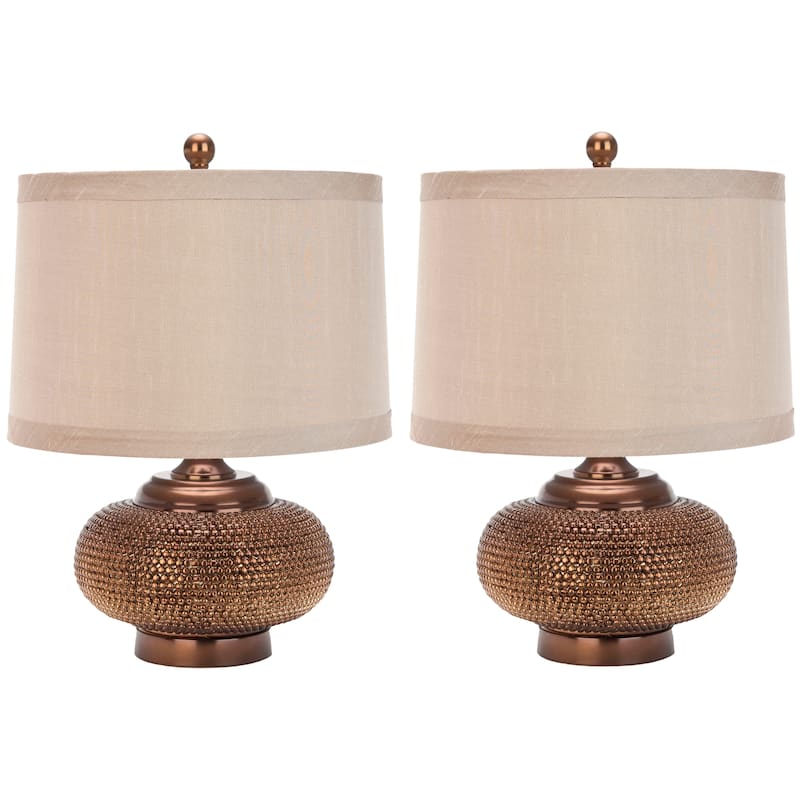 SAFAVIEH Lighting Delinda 19-inch Beaded Table Lamp (Set of 2) - 14"x14"x19" - 14Wx14Dx19H