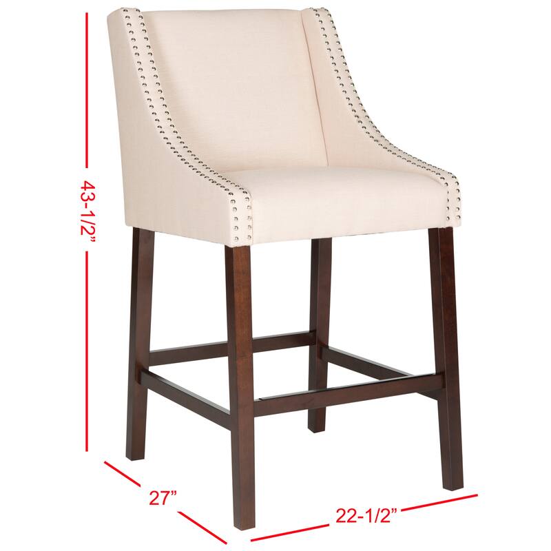 SAFAVIEH Madelijne 29.5 Inch Bar Stool - 23" W x 23" D x 44" H - 23Wx23Dx44H