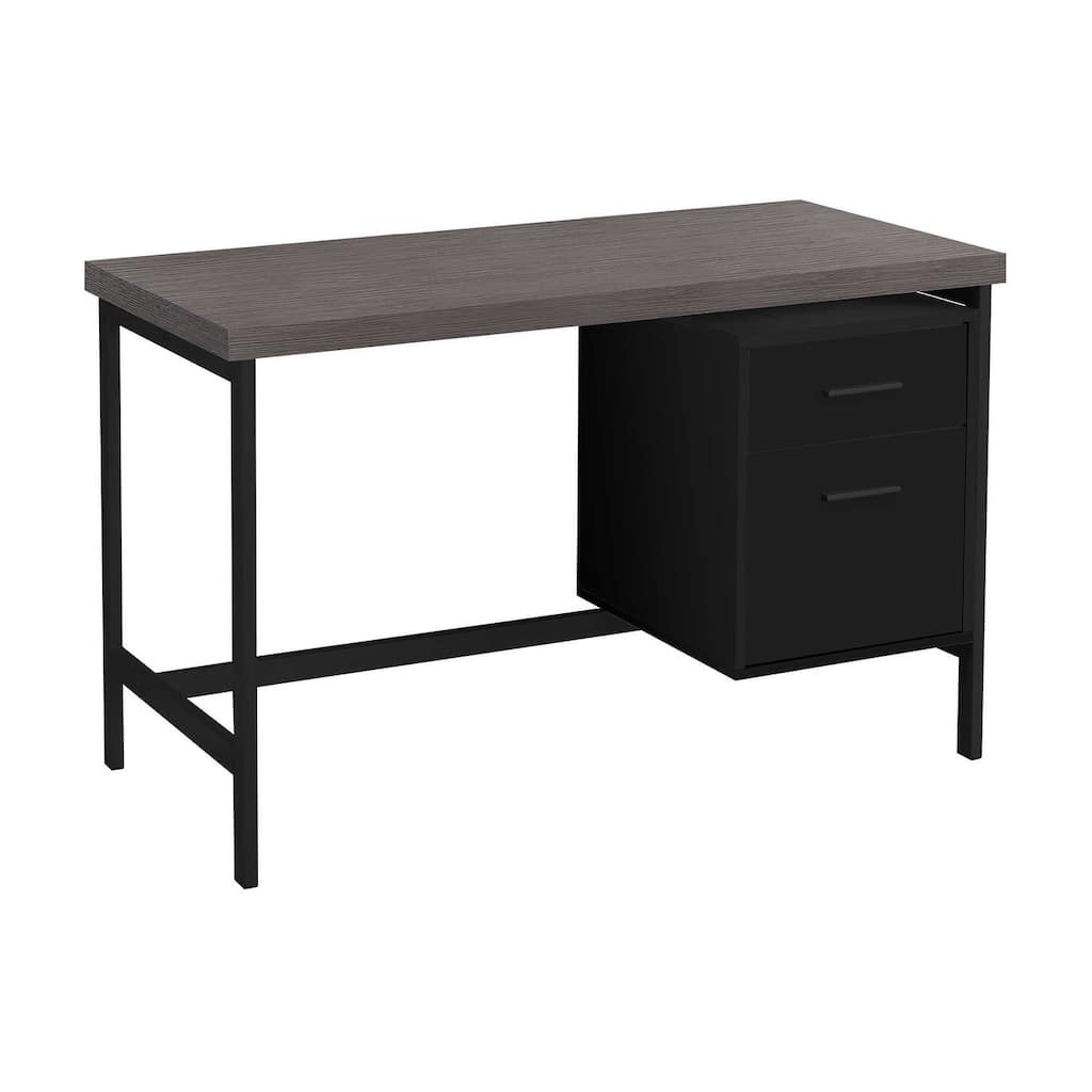 Computer Desk, Home Office, Laptop, Left, Right Set-up, Storage Drawers, 48"l, Work, Black And Grey Laminate
