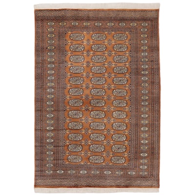 Rustic Bokhara Christensen Brown/Beige Hand Knotted Wool Rug - 4'0'' x 6'4''
