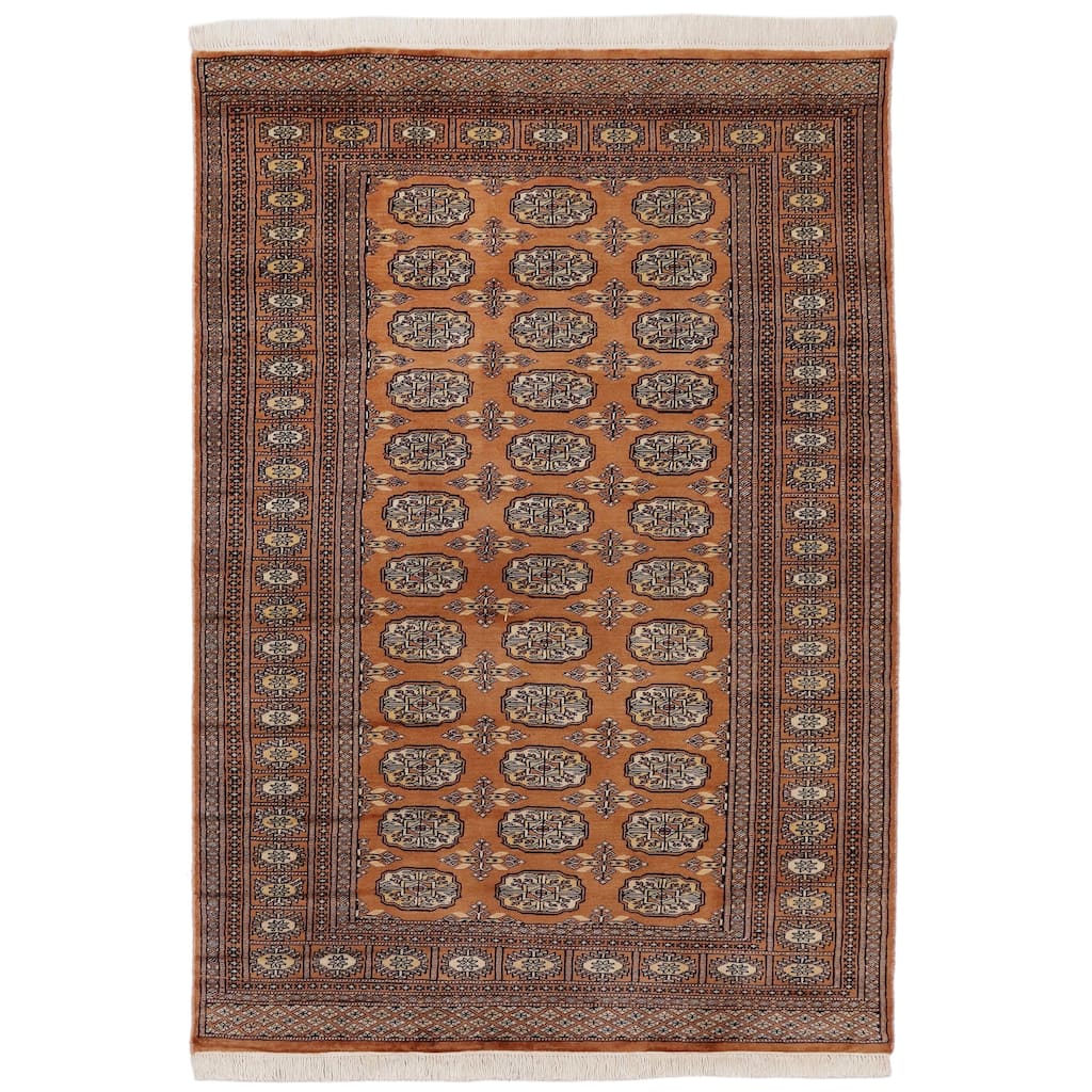 Rustic Bokhara Christensen Brown/Beige Hand Knotted Wool Rug - 4'0'' x 6'4''