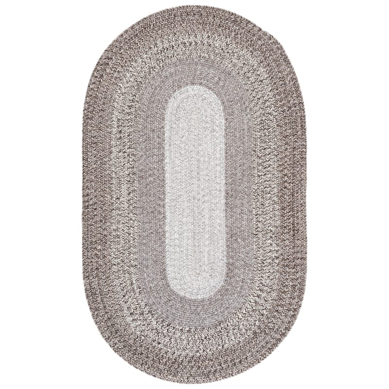 SAFAVIEH Handmade Braided Edmunda Wool Rug - Ivory/Brown - 3' x 5' Oval