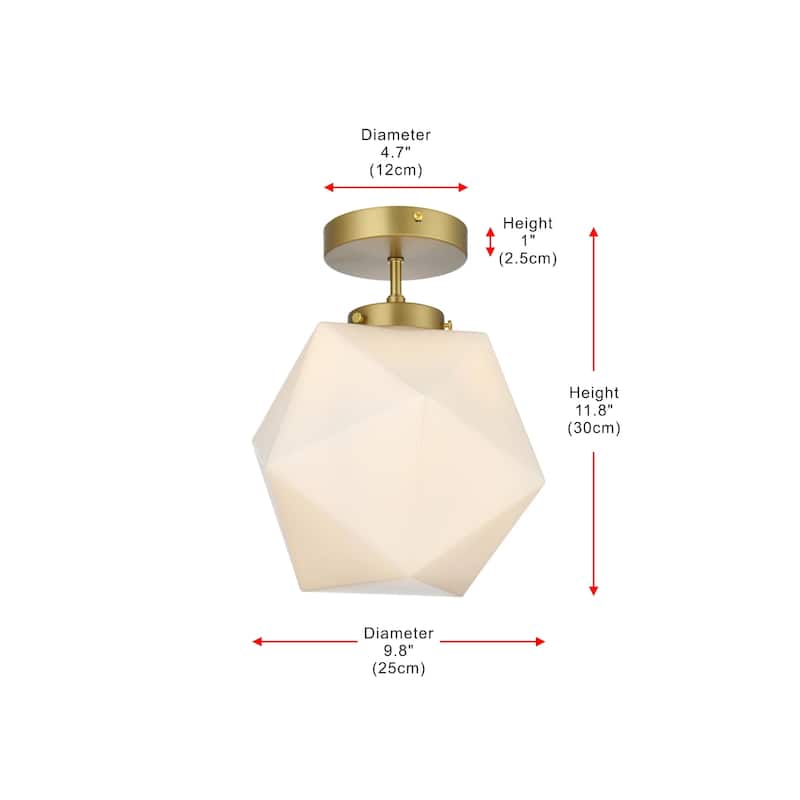 Elegant Lighting LD2347 Lawrence 10" Wide Semi-flush Ceiling Fixture