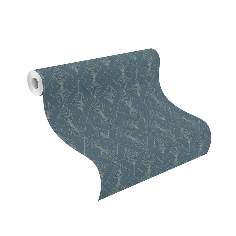Rasch Henri Dark Green Geometric Wallpaper - 20.5 x 396 x 0.025