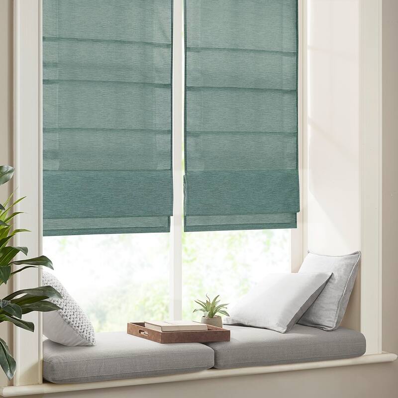 Printed Faux Silk Room Darkening Cordless Roman Window Shade