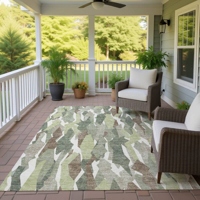 Machine Washable Indoor/ Outdoor Contemporary Dylan Chantille Rug