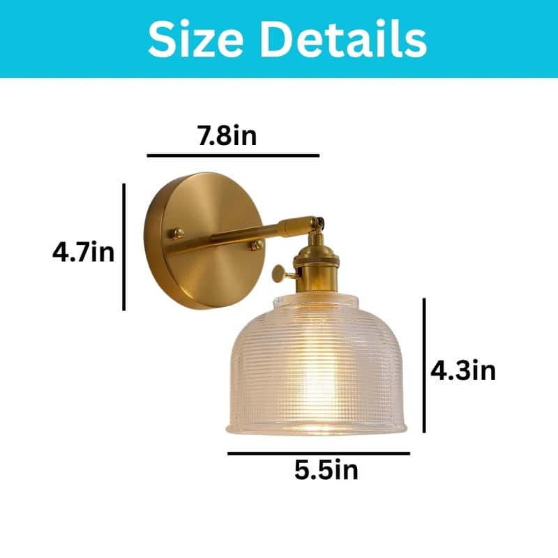 LED wall sconce gold wall light brass, copper, glass wall bulb
