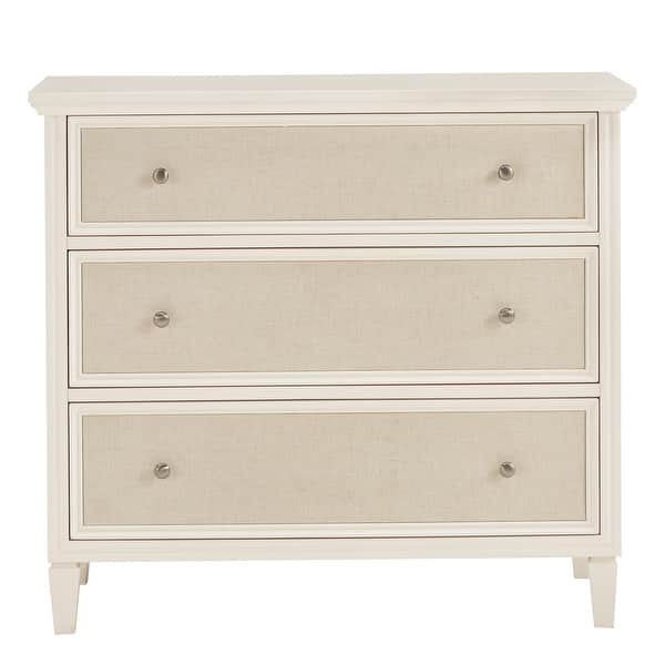 linen color dresser Thea White Finish Beige Linen Drawer Face Dresser by iNSPIRE Q Classic