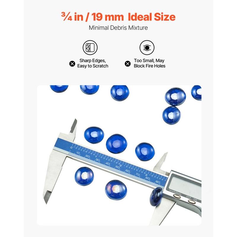 Cobalt Blue Fireproof Glass Blocks Heat Resistant for Pits - 3/4 inch