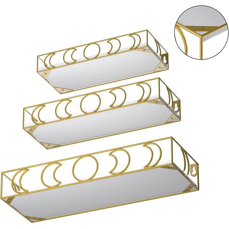 3 Pack Small Floating Book Plant Shelves - 2.75"D x 15.98"W x 5.27"H