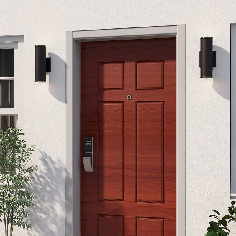 2PK Outdoor Wall Light Wall Mount Cylinder Up Down Light