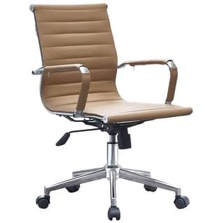 Tan Leather Office Conference Room Chairs Online At 2xhome Office Chair Mid Back Tan Ergonomic Adjule Height Swivel With Padded Arms Wheels Work Executive