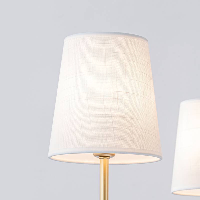 Starsky Transitional & Modern Chandelier with White Fabric Shades