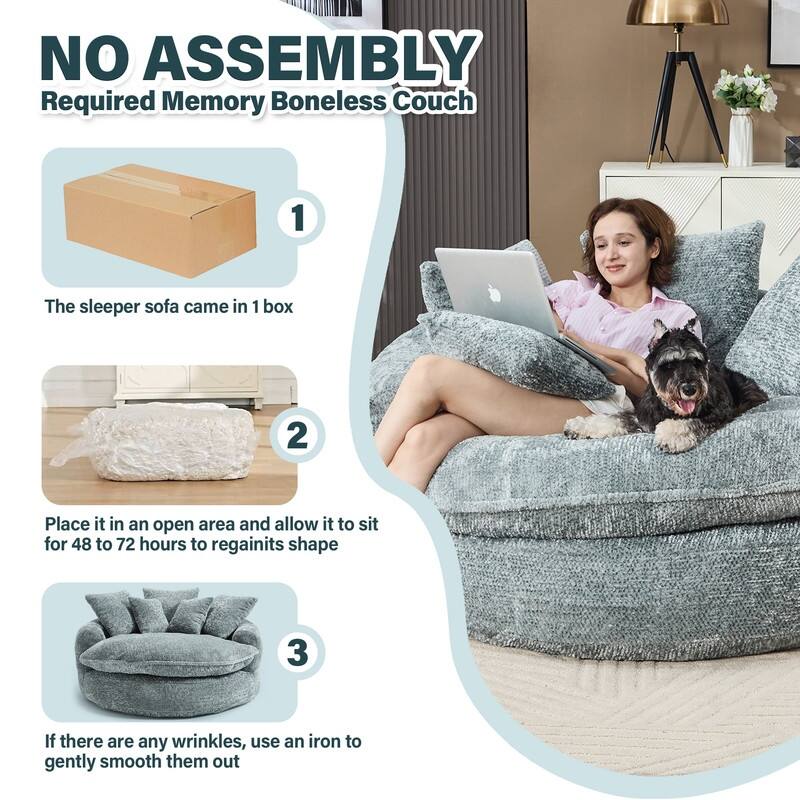 Rossetta Oversized Round Polyester Foam Chair with Pillows