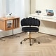 preview thumbnail 82 of 118, Velvet Home Office Desk Chair, Height Adjustable Task Chair, Armless Single Chair with Wheels, 360° Swivel Vanity Chair - N/A