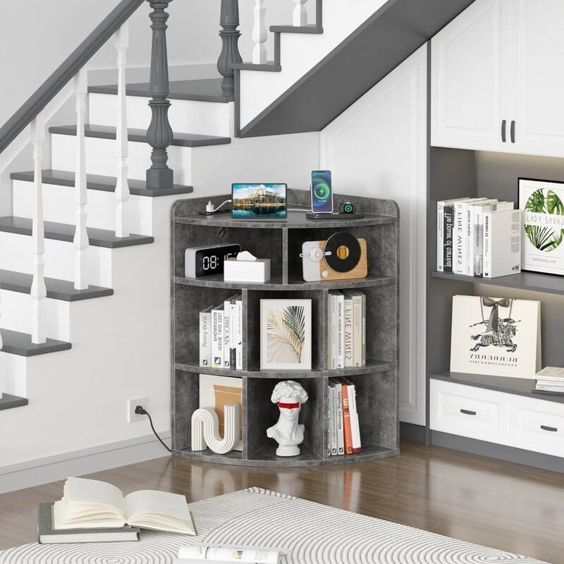 3-Tier Corner Cabinet with Adjusting Shelves