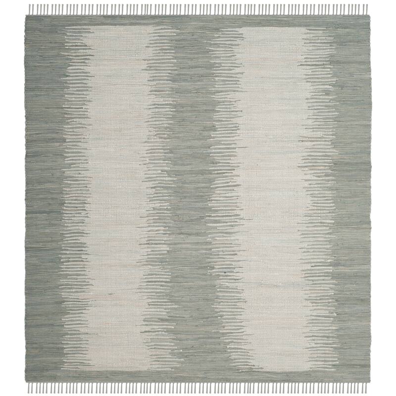 SAFAVIEH Handmade Flatweave Montauk Darcy Casual Cotton Rug - 6' Square - Grey
