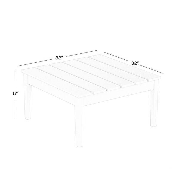 dimension image slide 2 of 2, Laguna Poly Eco-Friendly 32-inch Square Outdoor Coffee Table