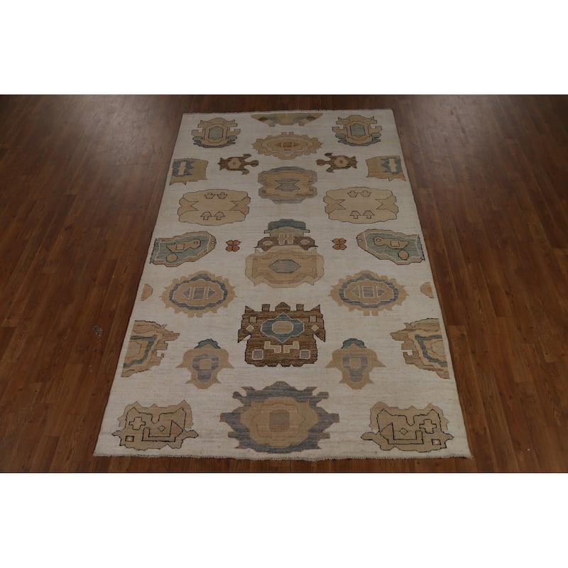 Vegetable Dye Gabbeh Oriental Area Rug Handmade Wool Carpet - 5'1" x 8'2"