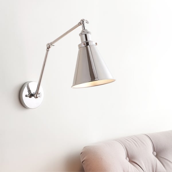 slide 2 of 45, Elliot 7" Adjustable Arm Metal LED Wall Sconce, Chrome by JONATHAN Y One - Chrome