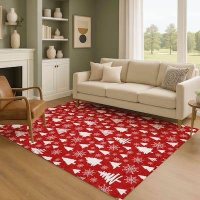 Premium Washable Super Soft Christmas Tree Mayfield Rug