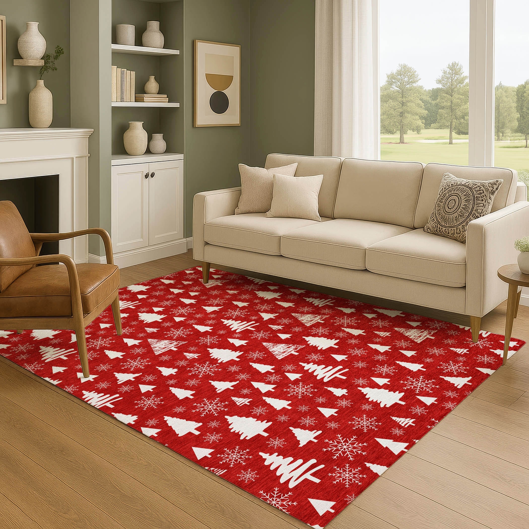 Premium Washable Super Soft Christmas Tree Mayfield Rug