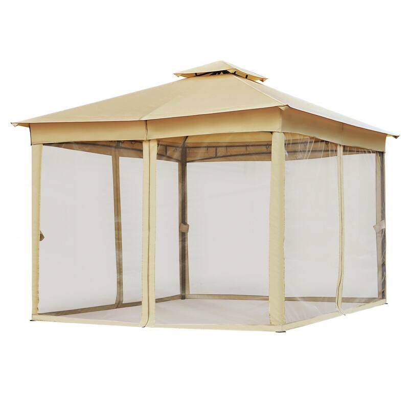 10x10 Outdoor Gazebo Tent with Double Roofs