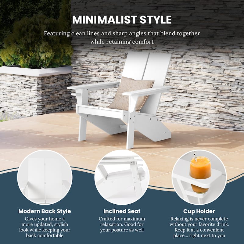 Coastin Modern Poly Adirondack Chair (Set of 4), Black