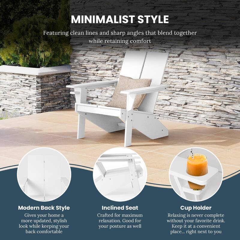 Coastin Modern Poly Adirondack Chair With Ottoman