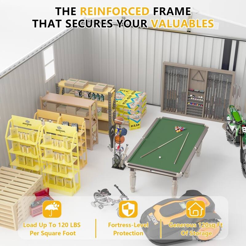 Modern Metal Storage Sheds with Two Daylight Windows and UV Coating Protection