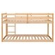 preview thumbnail 38 of 61, Stylish Twin Over Twin Floor Bunk Bed with Low Height Design for Kids' Safety, Spacious Grey Pine Wood Construction