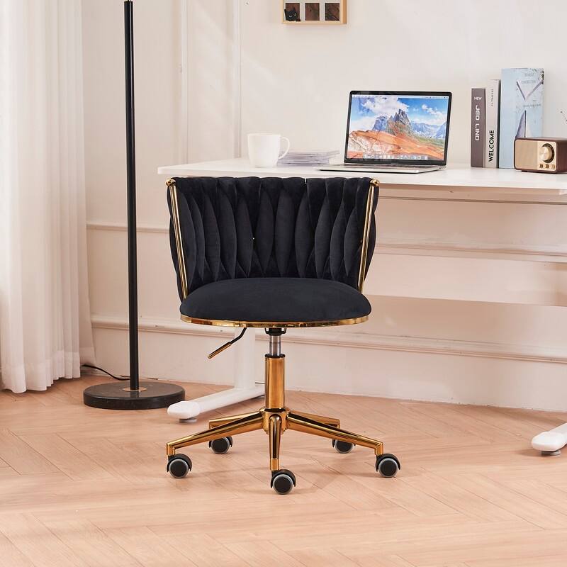 Modern/Luxury Upholstered Adjustable Swivel Office Chair with Wheels