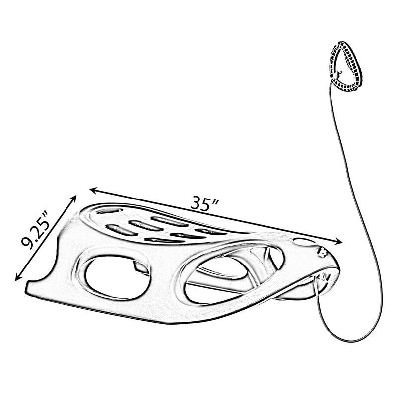 Outdoor Snow Sleigh Ice Sled Toy, Two Rider, Solid Hard Plastic with Pull Rope for Kids over 5 Years, Blue
