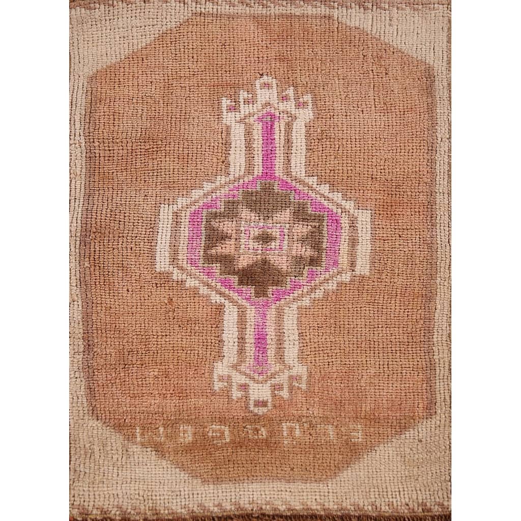 Hand Knotted Oriental 100% Wool Carpet Transitional Tribal Oranges & Rust Anatolian Area Rug - 2' 6'' X 1' 9''