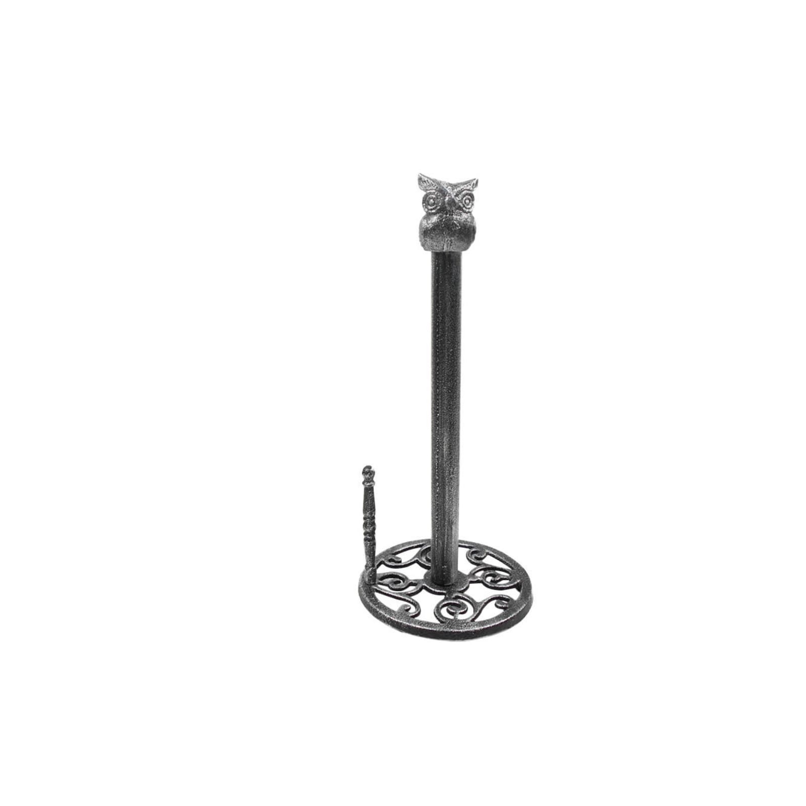 Cast Iron Sitting Owl Paper Towel Holder 16inch - 7
