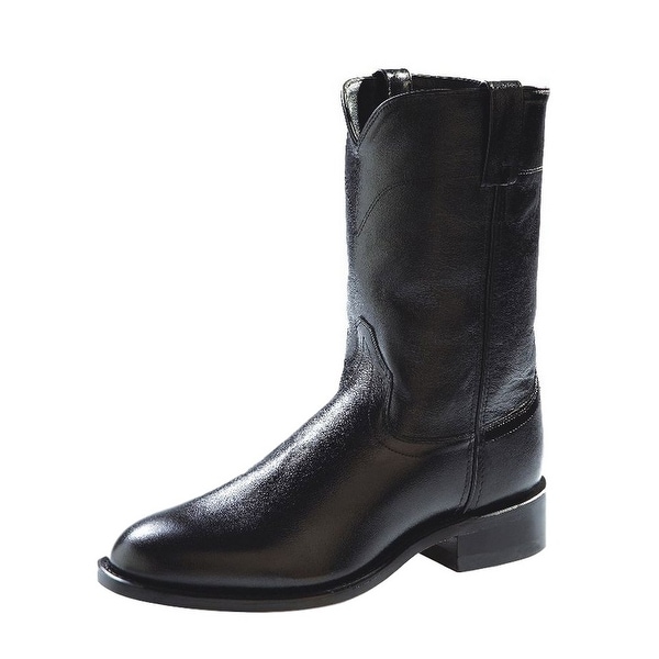 Old West Cowboy Boots Mens Corona Roper Neolite Black