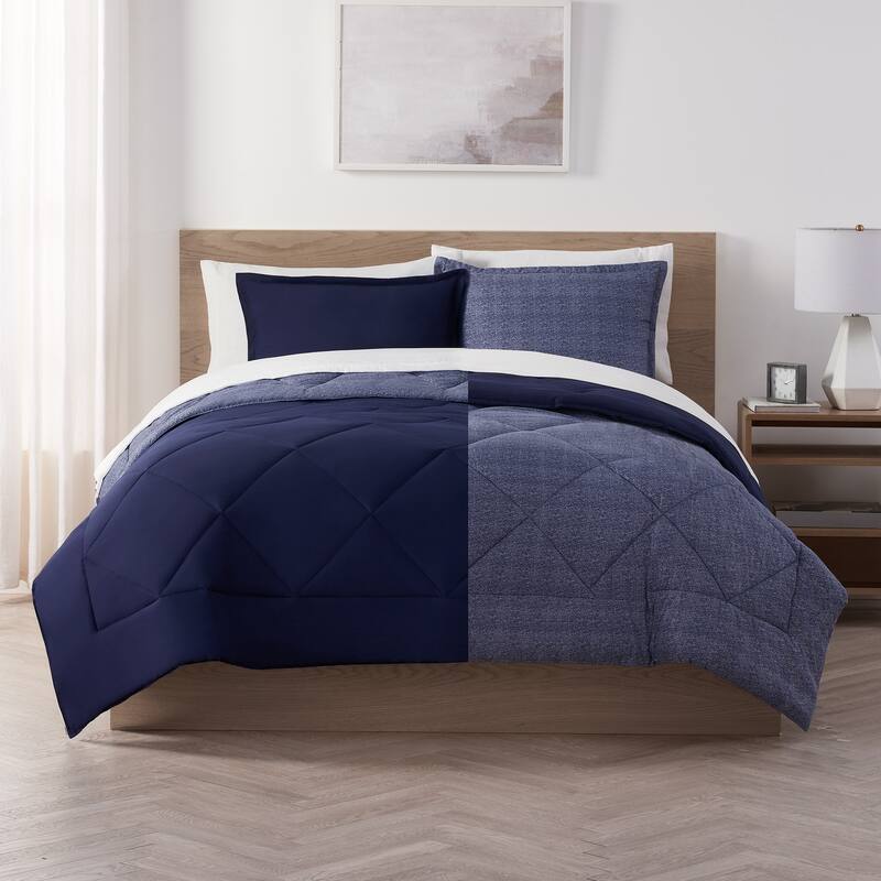Serta Supersoft Cooling Bed Set, Reversible Comforter Set