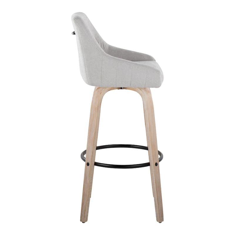 The Gray Barn Hadley 30" Fixed-Height Bar Stool with Bent Wood Legs & Round Footrest (Set of 2)